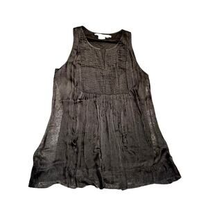 Gretchen Scott Black Sleeveless Pintuck Blouse – Size XL